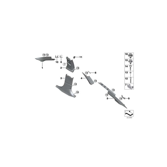 Genuine BMW 51437302288 F34 F34 Spacer Plate, A-Pillar, Center Right (Inc. 335dX, 330d & 320d) | ML Performance UK Car Parts