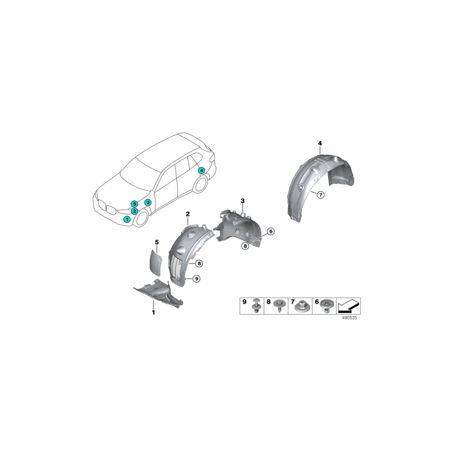 Genuine BMW 51727424912 G07 Wheel Arch Cover, Front Section, Rgt Frt (Inc. X7 40iX, X7 50iX & X7 30dX) | ML Performance UK