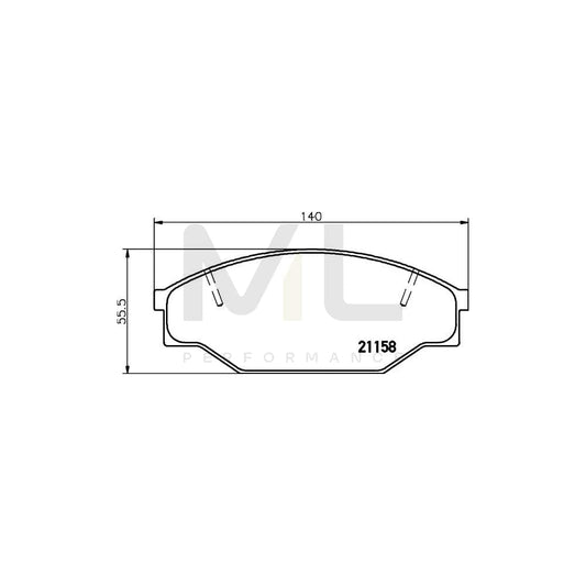 Hella 8DB 355 006-121 Brake Pad Set Not Prepared For Wear Indicator | ML Performance Car Parts