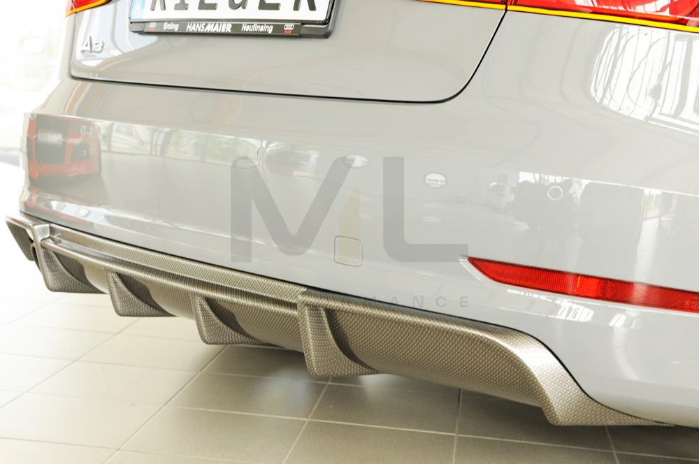 Rieger 00099367 Audi 8V A3 Rear Diffuser 8 | ML Performance UK Car Parts