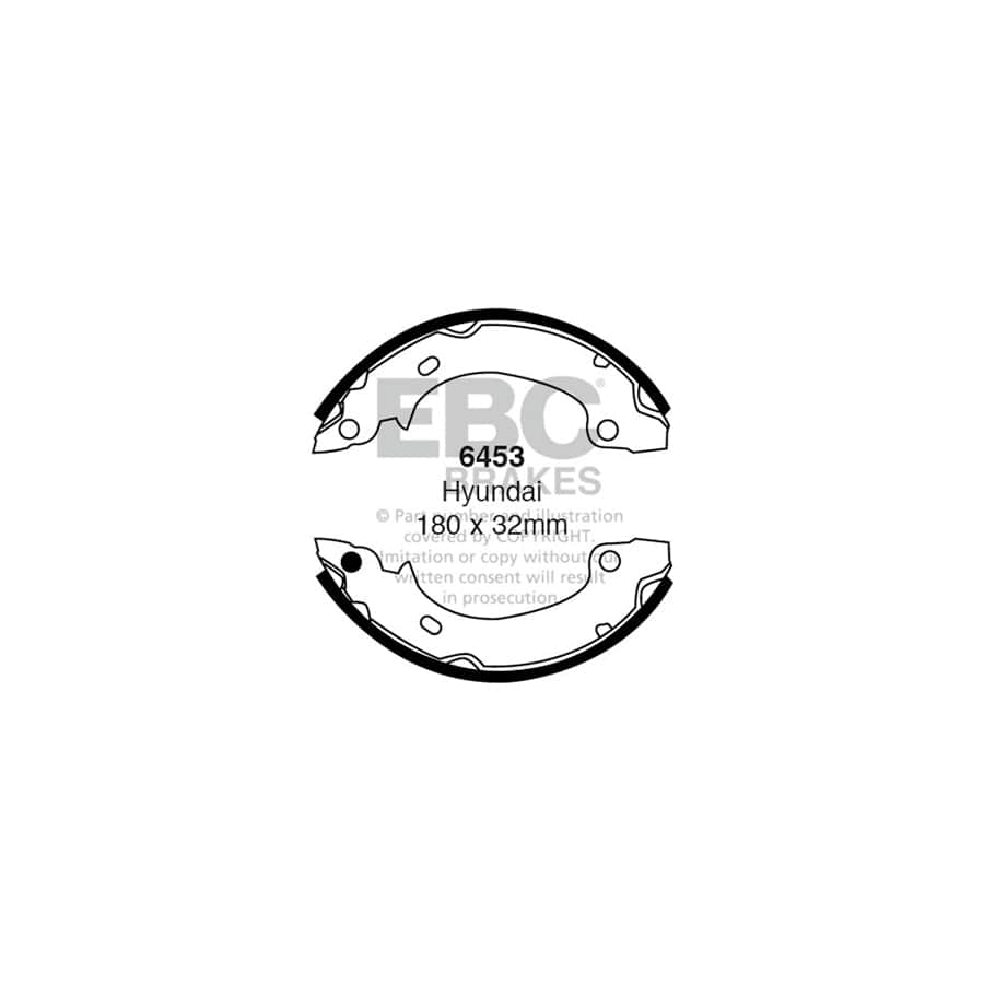 EBC 6453 Hyundai Rear Brake Shoes (Inc. Pony X2 & S Coupe) 1 | ML Performance UK Car Parts
