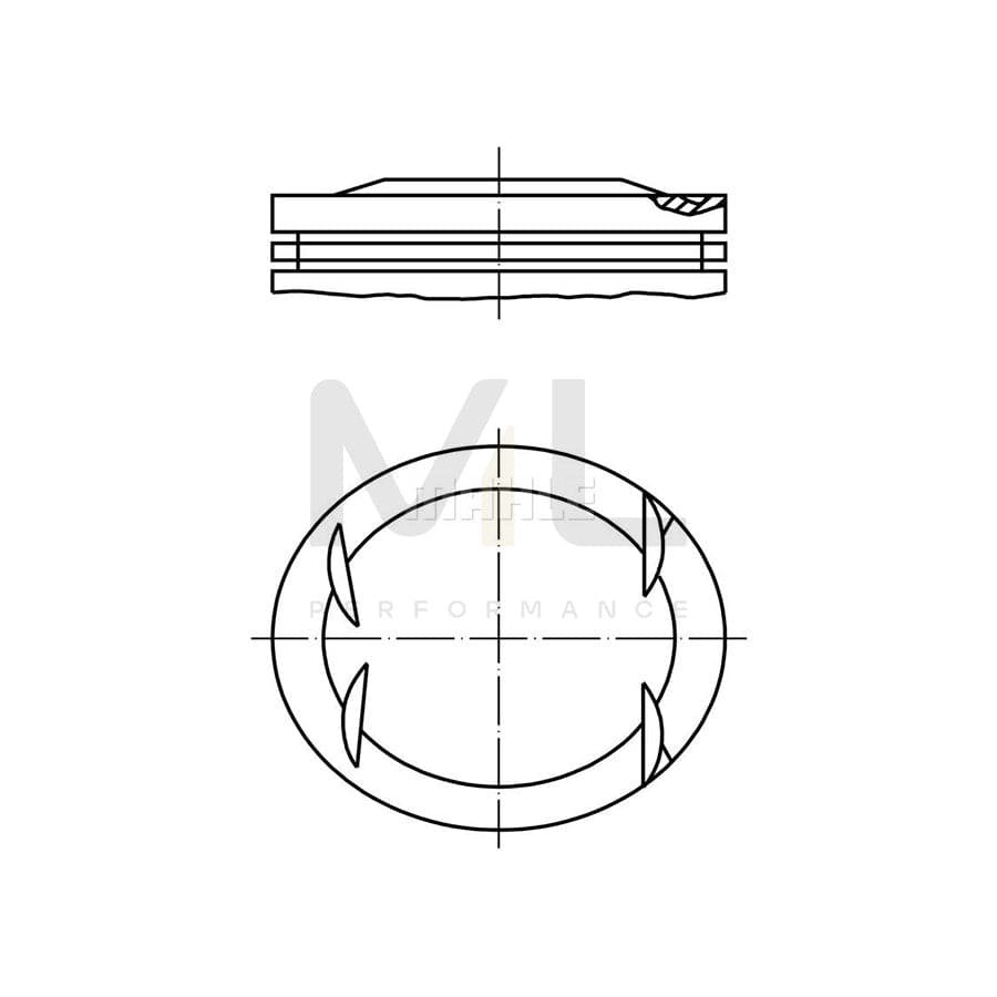 MAHLE ORIGINAL 001 41 00 Piston 89,9 mm, without cooling duct | ML Performance Car Parts