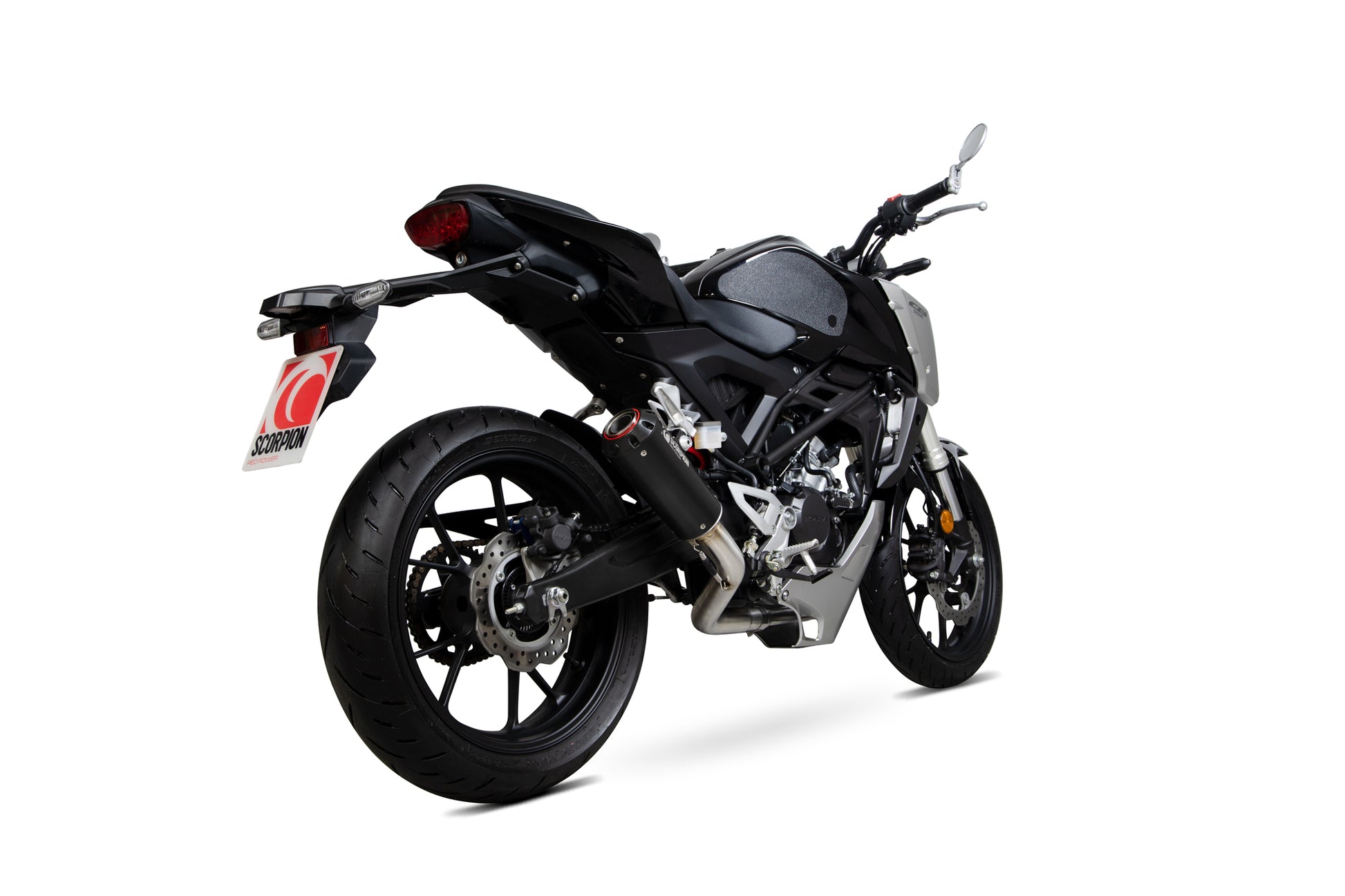 Scorpion PHA183SYSBCER Honda CB125 R Red Power Full System - Black Ceramic Coated Sleeve | ML Performance UK UK