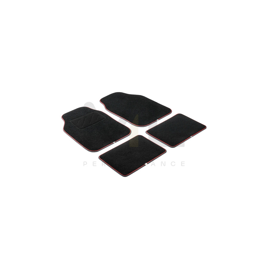 WALSER Universal fit, The Race 29007 Floor mat set PP (Polypropylene), Front and Rear, Quantity: 4, Black, Red | ML Performance Car Parts