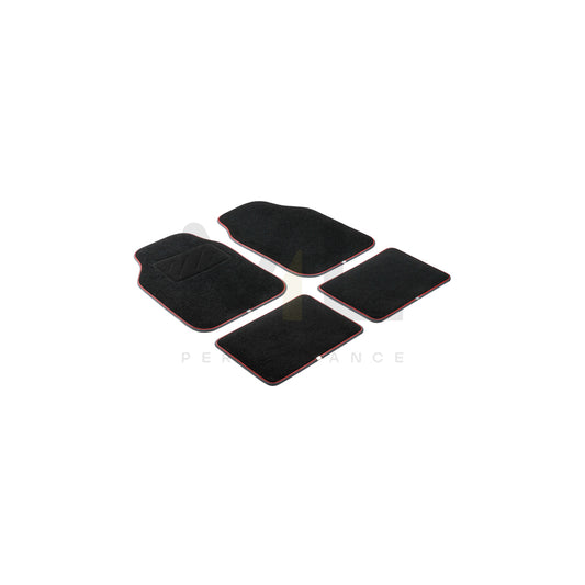 WALSER Universal fit, The Race 29007 Floor mat set PP (Polypropylene), Front and Rear, Quantity: 4, Black, Red | ML Performance Car Parts