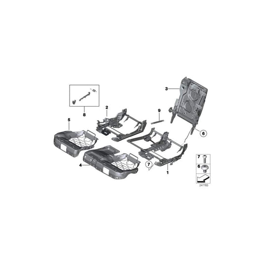 Genuine BMW 52207230144 F07 Seat Frame, Comfort Seat, Right (Inc. 550iX, 530d & 550i) | ML Performance UK Car Parts