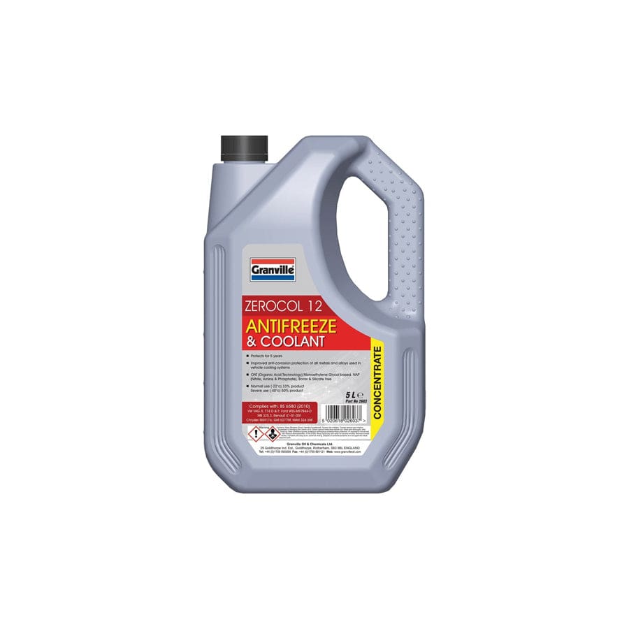 GRANVILLE 7100065 Zerocol 12 Red Antifreeze Concentrate 5 litre | ML Performance UK UK