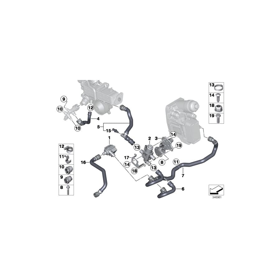 Genuine BMW 11538515080 F11 F15 F25 Coolant Hose (Inc. 520d ed, 520d & X5 25dX) | ML Performance UK Car Parts