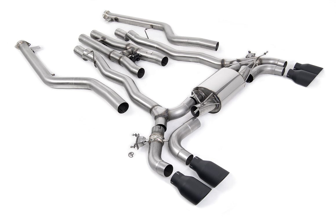 MillTek SSXBM1228 BMW F90 M5 Cat-Back System with Cerakote Black GT-100 Trims 