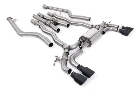MillTek SSXBM1228 BMW F90 M5 Cat-Back System with Cerakote Black GT-100 Trims 