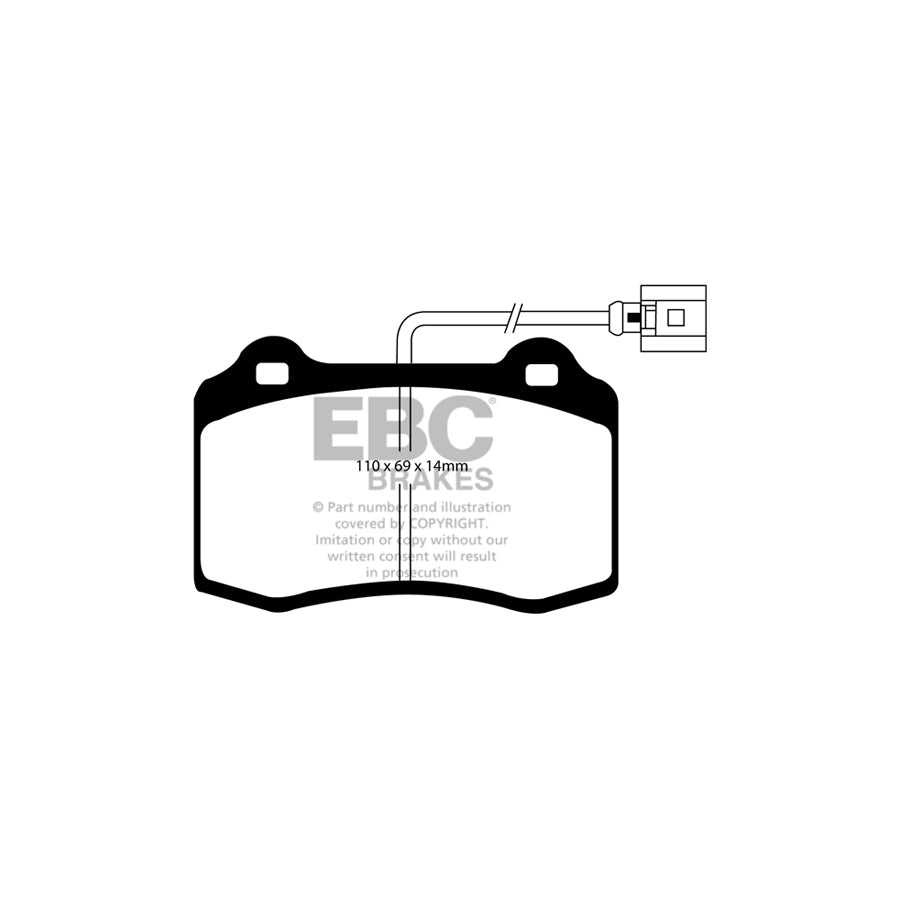 EBC DP41140/2R Seat Yellowstuff Front Brake Pads - Girling/TRW Caliper (Inc. Ibiza, Leon) 2 | ML Performance UK Car Parts