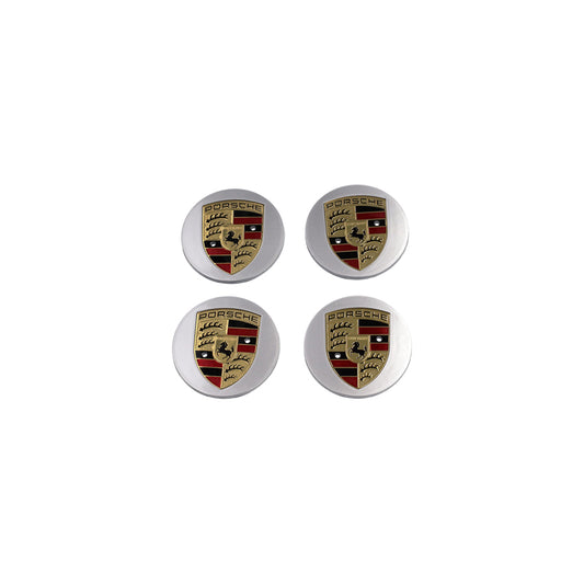 Genuine Porsche Wheel Caps With Coloured Crest For Porsche Macan (Set Of 4) | ML Performance UK Car Parts