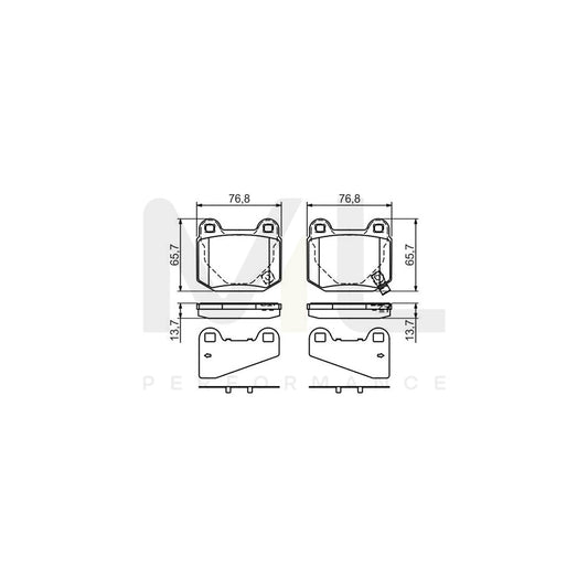 Bosch 0986494229 Brake Pad Set With Acoustic Wear Warning, With Anti-Squeak Plate, With Mounting Manual BP1164 | ML Performance Car Parts