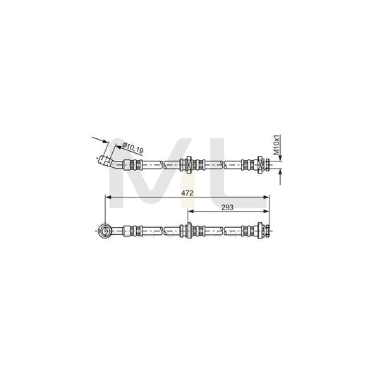 BOSCH 1 987 481 148 Brake Hose for NISSAN Micra II Hatchback (K11) 459mm, M10x1 | ML Performance Car Parts
