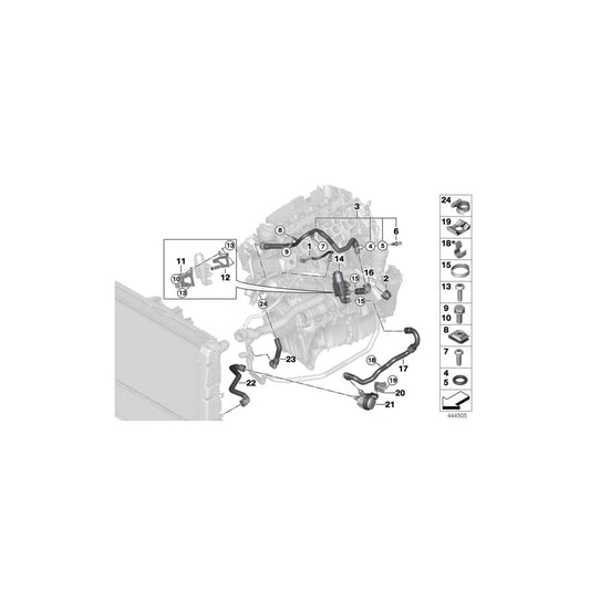 Genuine BMW 11538514442 F25 F26 Hose For Electric Coolant Pump - Changeover valve (Inc. X3 18d, X4 20dX & X3 20dX) | ML Performance UK Car Parts