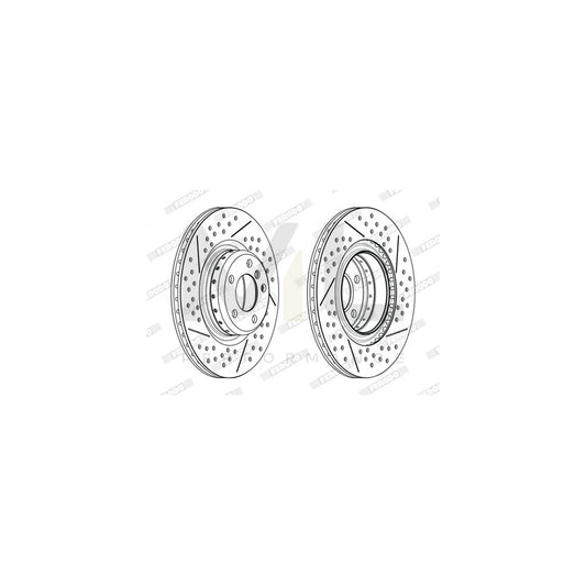 FERODO DDF2621VC-1 Brake Disc Perforated / Vented, Two-piece brake disc, Coated | ML Performance Car Parts