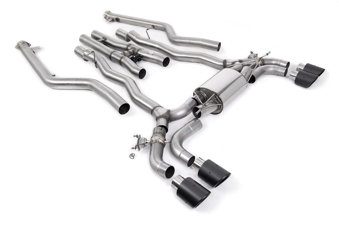 MillTek SSXBM1231 BMW F90 M5 Cat-Back System with Carbon JET-100 Trims 