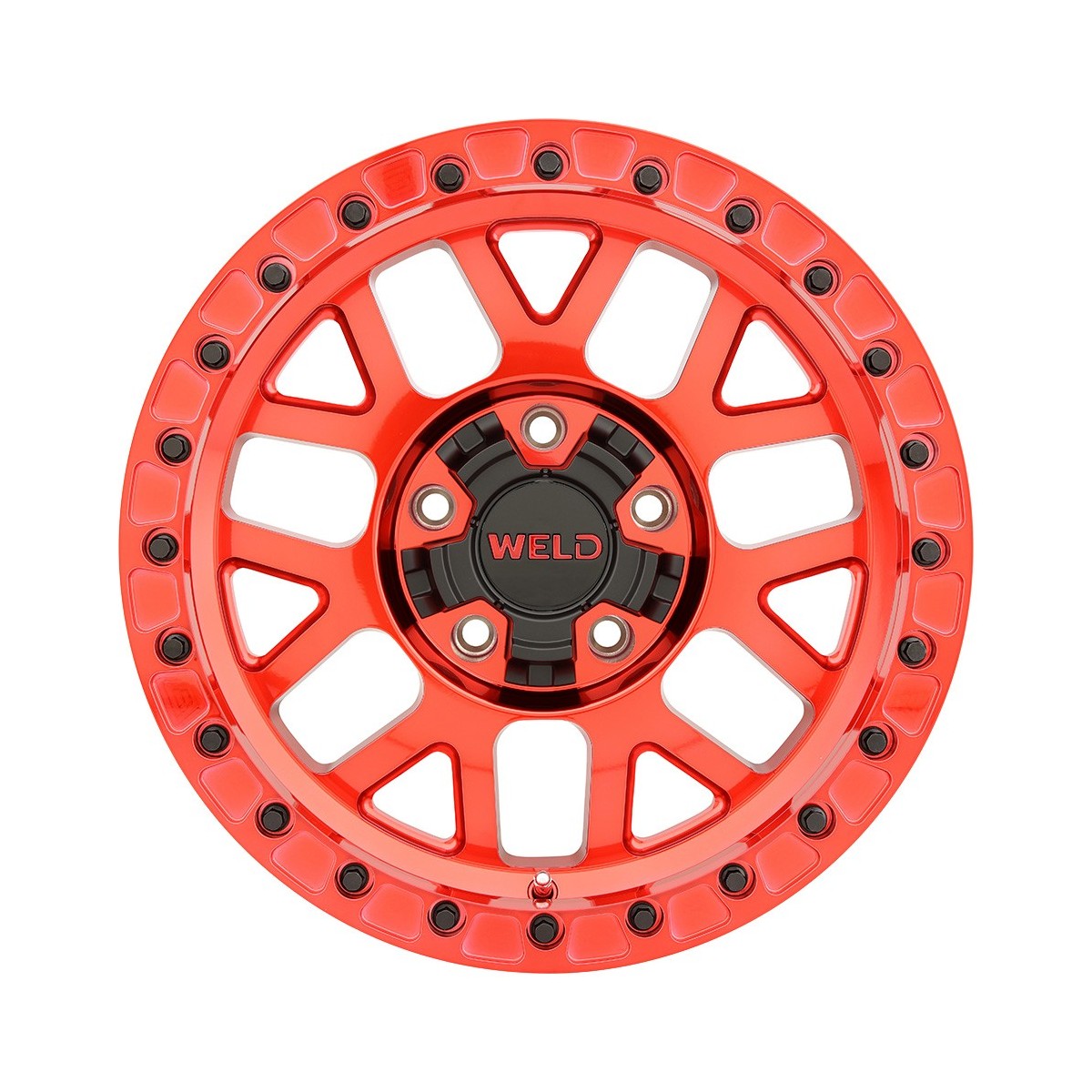 Weld W90570057450 Cinch Beadlock W905 Wheel 17x10 5x127 ET-24 BS4.5 Candy Red - Red