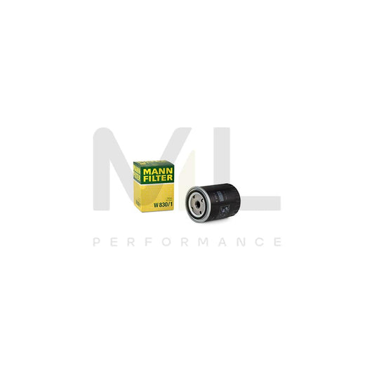 MANN-FILTER W 830/1 Oil Filter Spin-on Filter, with one anti-return valve | ML Performance Car Parts
