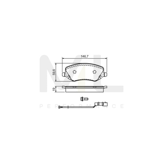 Bosch 0986424679 Brake Pad Set For Lancia Thesis (841) Incl. Wear Warning Contact, With Anti-Squeak Plate, With Bolts/Screws, With Accessories BP394 | ML Performance Car Parts