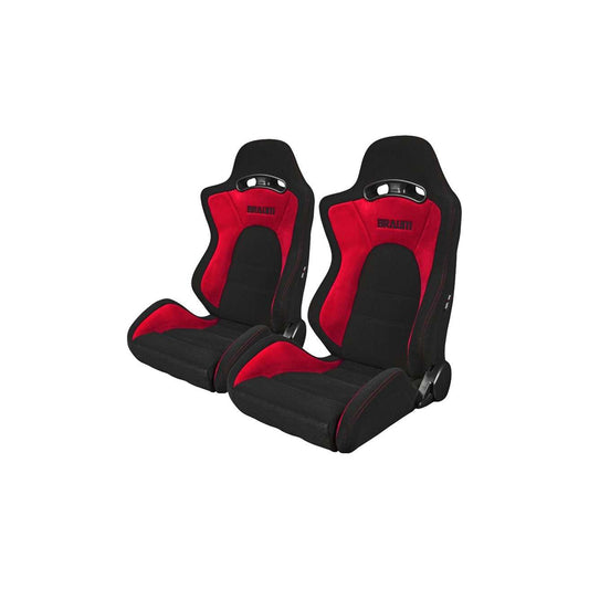 BRAUM S8 Series Racing Seats (Red & Black) – Pair | ML Performance UK Car Parts