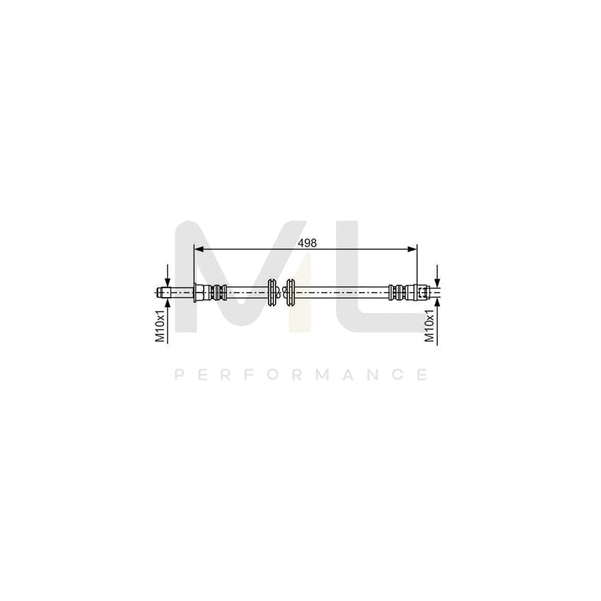BOSCH 1 987 481 006 Brake Hose 498mm | ML Performance Car Parts