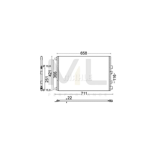MAHLE ORIGINAL AC 701 000S Air conditioning condenser without dryer | ML Performance Car Parts