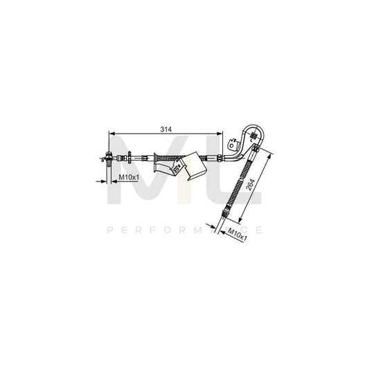 BOSCH 1 987 481 470 Brake Hose 504mm, M10x1 | ML Performance Car Parts