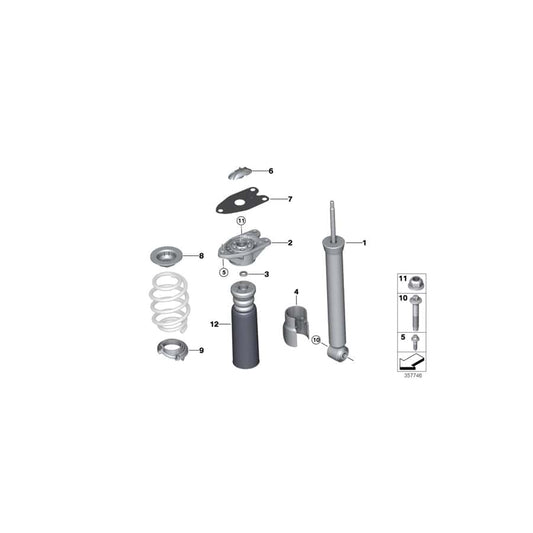 Genuine BMW 33506888339 F39 Shock Absorber, Rear (Inc. X2 20iX, X2 18dX & X2 25iX) | ML Performance UK Car Parts