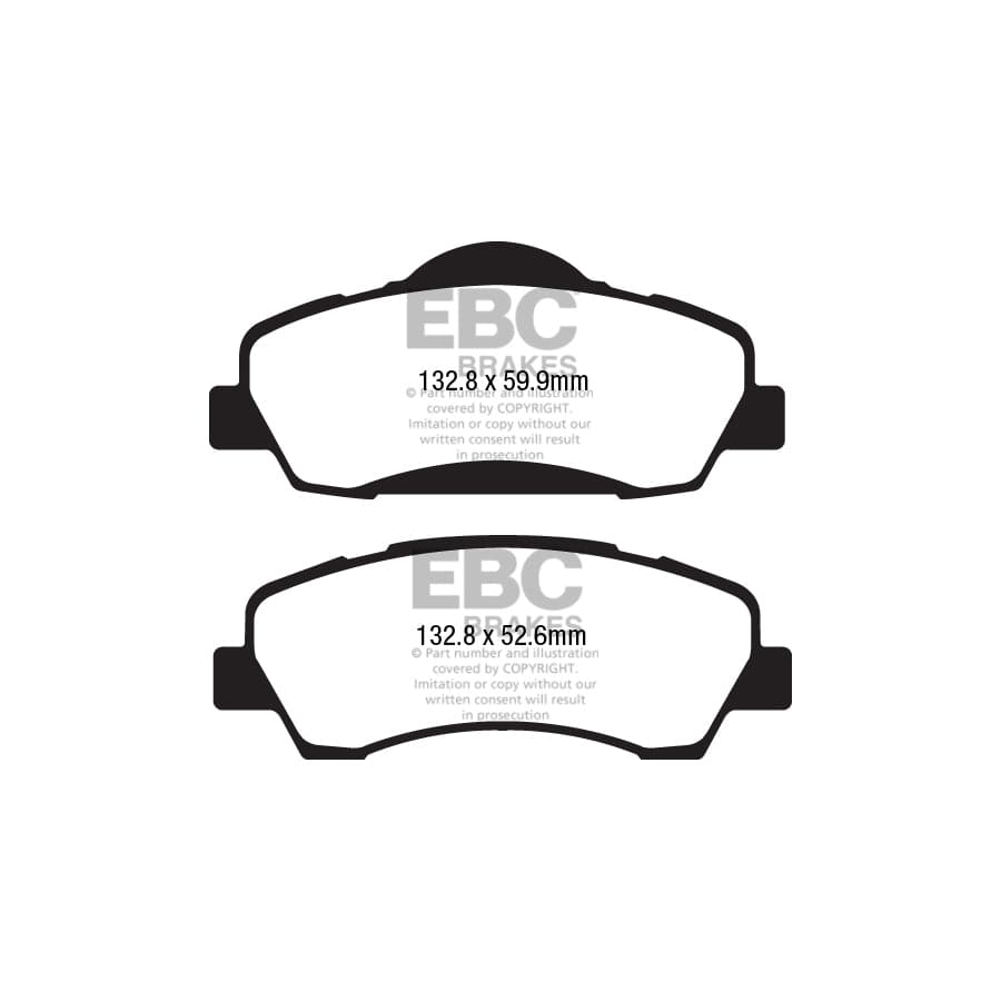 EBC PD01KF1695 Citroen Peugeot Greenstuff Front Brake Pad & Plain Disc Kit  (Inc. C-Elysee, C4 Cactus, 301) 2 | ML Performance UK Car Parts