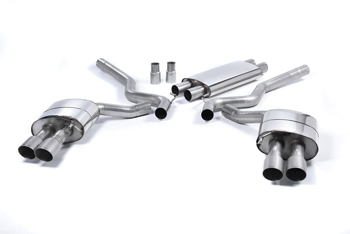 MillTek SSXFD160 Ford Mustang Resonated Cat-Back Exhaust with Quad Titanium GT-90 Tips