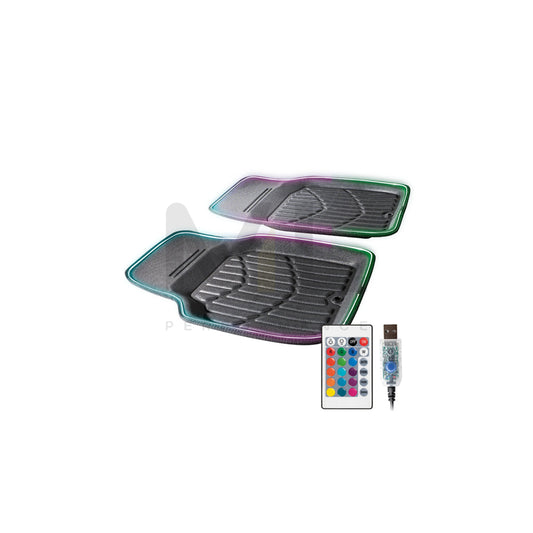 WALSER Glow 14508 Floor mat set Quantity: 2, Black | ML Performance Car Parts