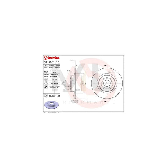 BREMBO 08.7861.10 Brake Disc Solid, with bolts/screws | ML Performance Car Parts