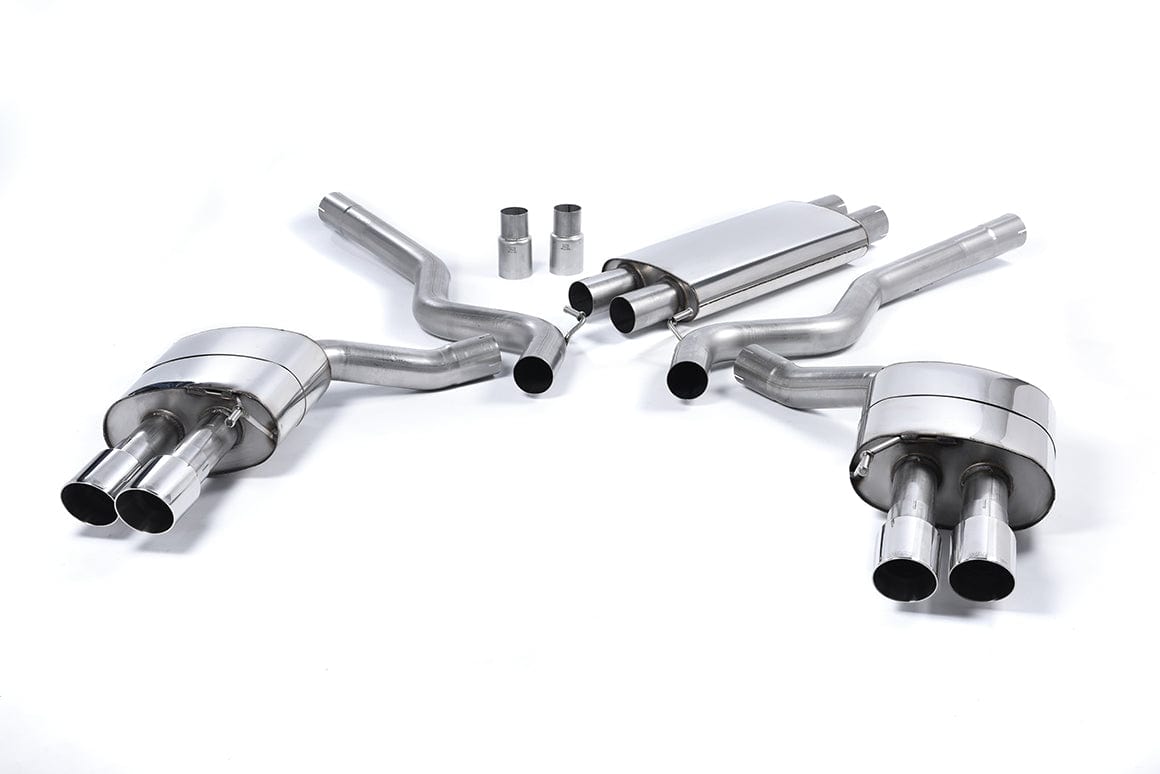 MillTek SSXFD155 Ford Mustang Resonated Cat-Back Exhaust with Quad Polished GT-90 Tips