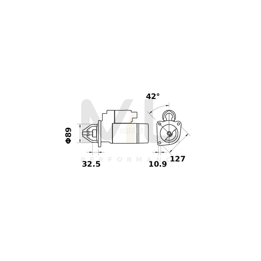 MAHLE ORIGINAL MS 383 Starter motor 12V 2,0kW, Teeth Quant.: 10 | ML Performance Car Parts
