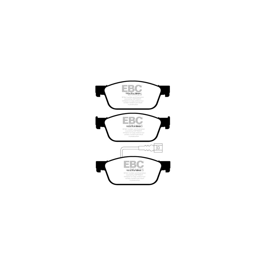 EBC DP22096 VW Greenstuff Front Brake Pads - Girling/TRW Caliper (Inc. Caravelle & Transporter) 2 | ML Performance UK Car Parts