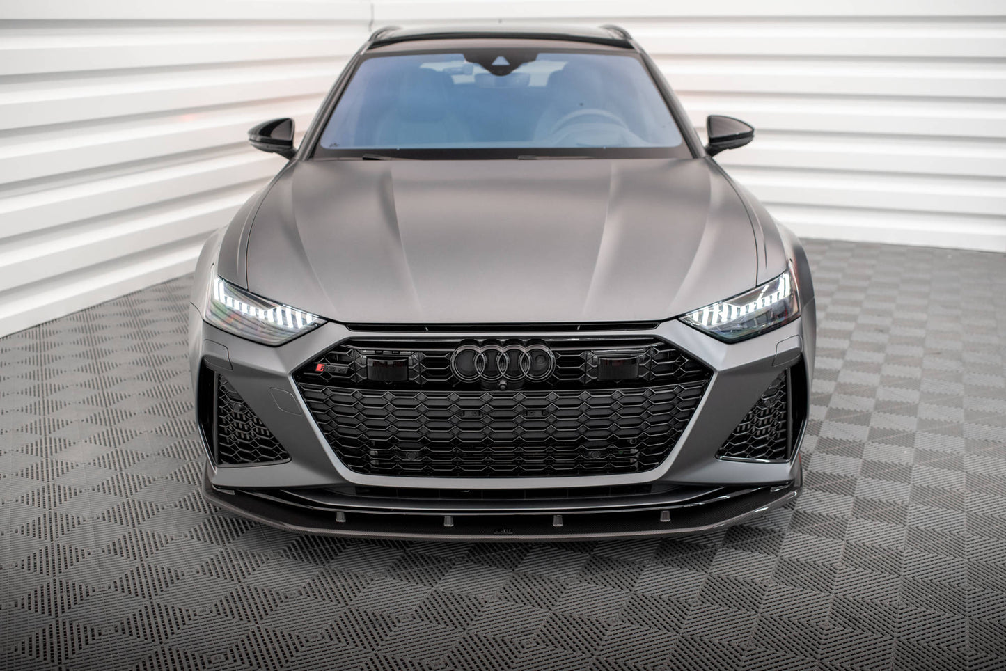 MAXTON DESIGN CF-AU-RS6-C8-FD1-245-P CARBON FIBER FRONT SPLITTER AUDI RS6 C8 / RS7 C8 | ML Performance