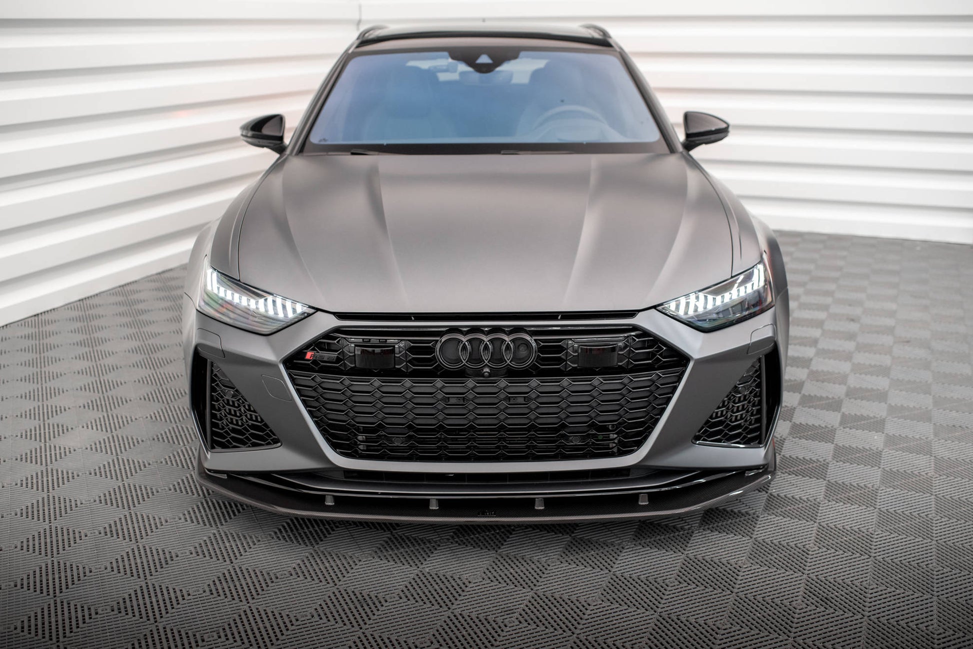MAXTON DESIGN CF-AU-RS6-C8-FD1-245-P CARBON FIBER FRONT SPLITTER AUDI RS6 C8 / RS7 C8 | ML Performance