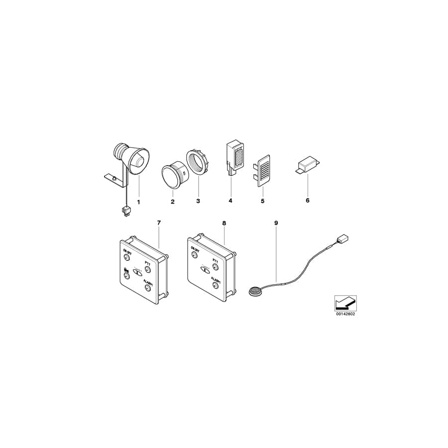 Genuine BMW 51447117273 Cabrio E53 Cover, Hands-Free System Microphone PANTHER BLACK (Inc. X5 4.4i, Cooper S & Cooper) | ML Performance UK Car Parts