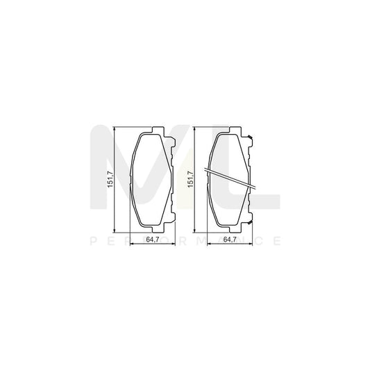 Bosch 0986494382 Brake Pad Set For Honda Accord With Acoustic Wear Warning, With Anti-Squeak Plate BP1290 | ML Performance Car Parts