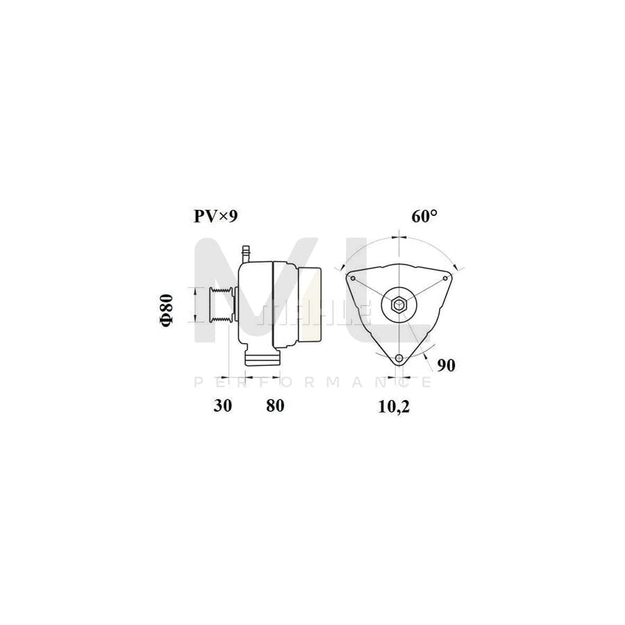 MAHLE ORIGINAL MG 792 Alternator 28V, 110A | ML Performance Car Parts