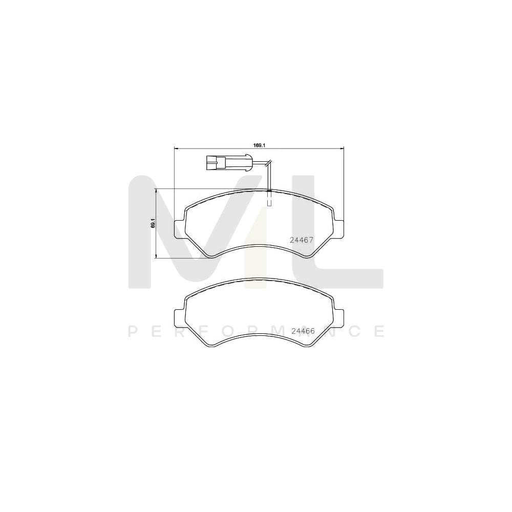 Brembo P 23 161 Brake Pad Set For Fiat Ducato With Brake Caliper Screws | ML Performance Car Parts