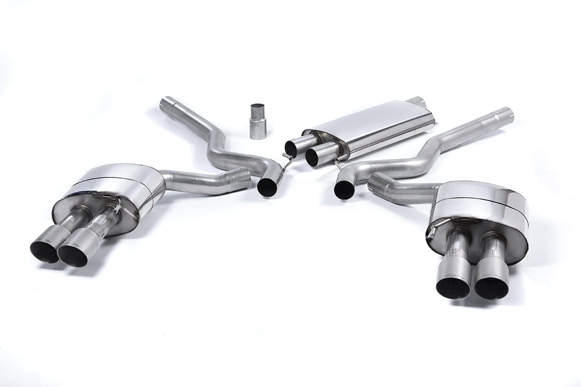 MillTek SSXFD180 Ford Mustang Quad Outlet Resonated Cat-Back Exhaust with GT-90 Titanium Trims
