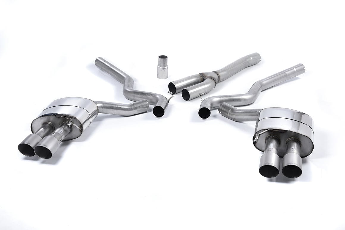 MillTek SSXFD179 Ford Mustang Quad Outlet Non-Resonated Cat-Back Exhaust with GT-90 Titanium Trims