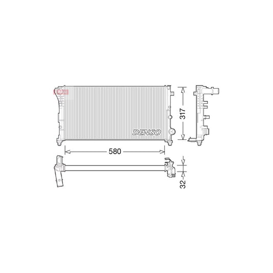 Denso DRM09089 Drm09089 Engine Radiator For Fiat Panda Ii Hatchback (169) | ML Performance UK