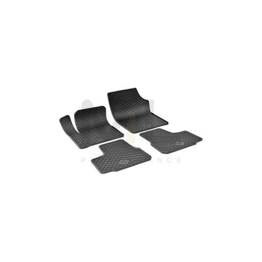 WALSER RubberLine 50861 Floor mat set Elastomer, Front and Rear, Quantity: 4, Black | ML Performance Car Parts