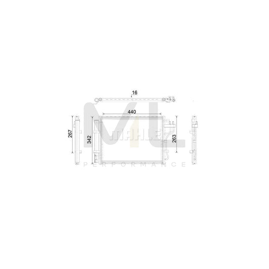 MAHLE ORIGINAL AC 917 000P Air conditioning condenser for HYUNDAI i10 with dryer | ML Performance Car Parts