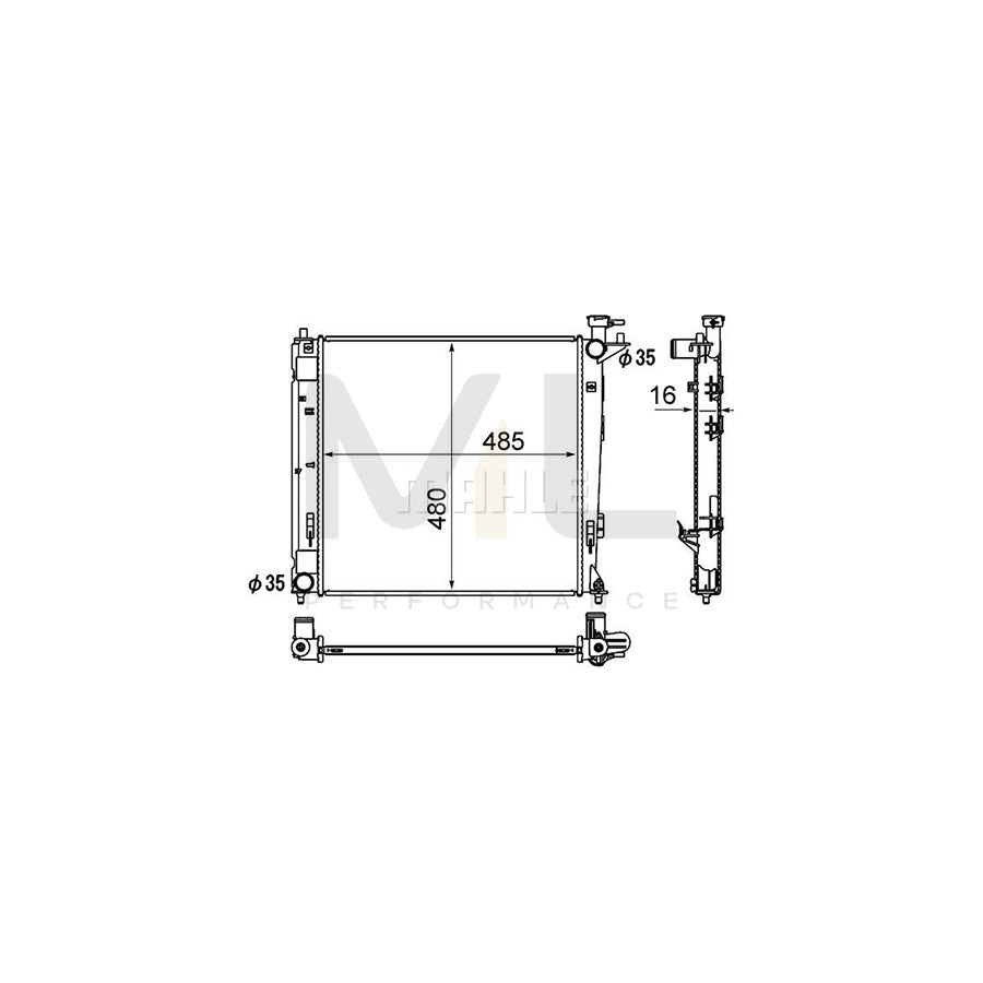MAHLE ORIGINAL CR 1893 000S Engine radiator Brazed cooling fins, Manual Transmission | ML Performance Car Parts