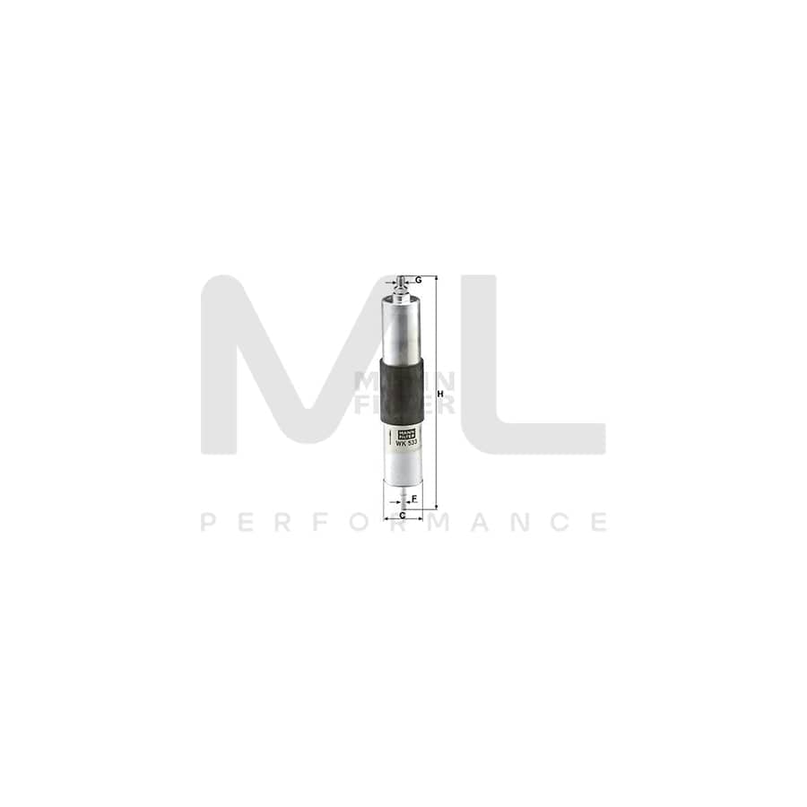 MANN-FILTER WK 533 Fuel filter In-Line Filter | ML Performance Car Parts