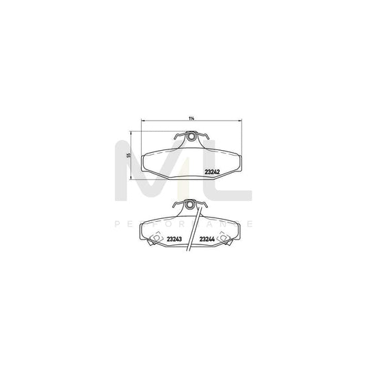 Brembo P 15 004 Brake Pad Set With Acoustic Wear Warning, With Brake Caliper Screws | ML Performance Car Parts